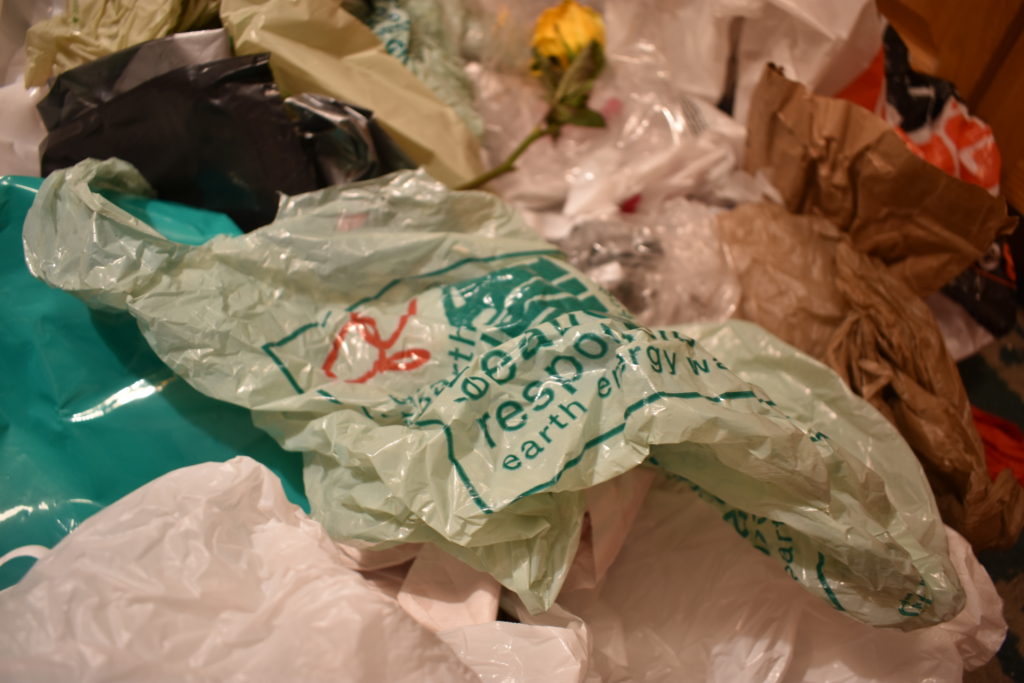Bagging for change by banning plastic bags Kicker