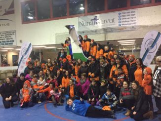 Team Orange pictured in March of 2016 when they won first place at the Labrador Winter Games. Submitted Photo.
