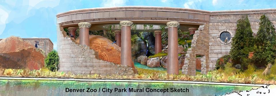 At 9.1 metres high and 61 metres long, the Denver Zoo mural required a lot of planning. Pictured here is concept art designed to guide the creation of the gigantic undertaking. (submitted photo)