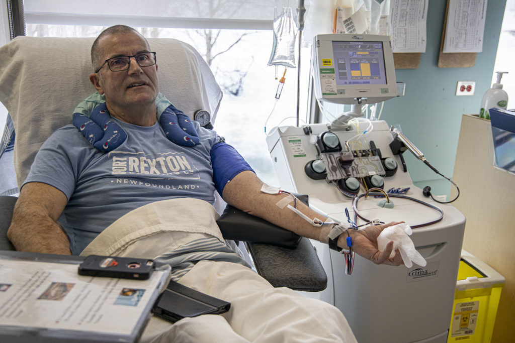 a man donating platelets