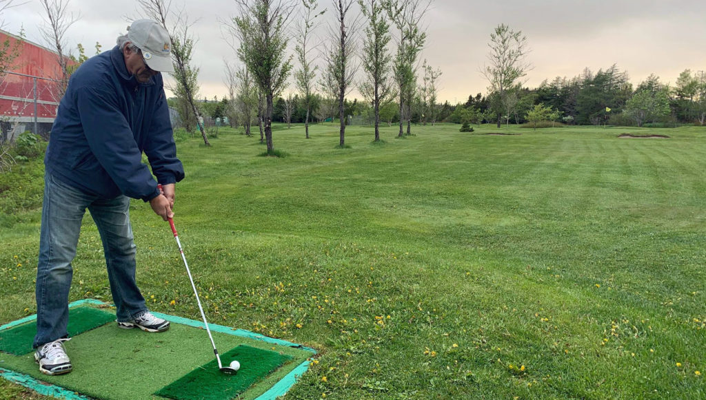 Lloyd Lang couldn't wait to get back on the golf courses once restrictions in the province lightened up. Here he is golfing at Ironwood, although he plans to visit a few of the city's courses throughout the summer, as his league is not currently operating. 