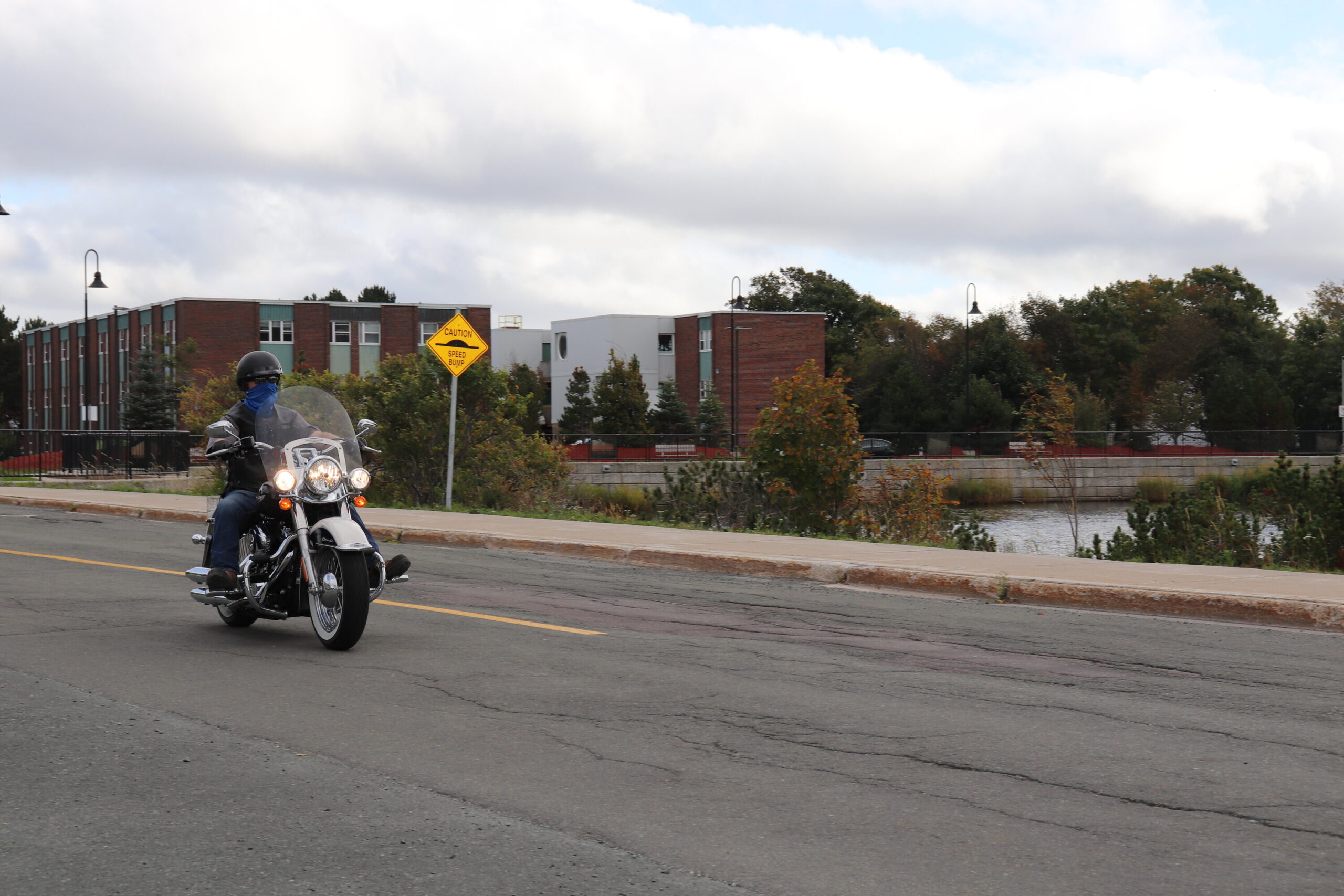 Motorcyclists enjoy a calm fall day. But the risks can be plentiful.