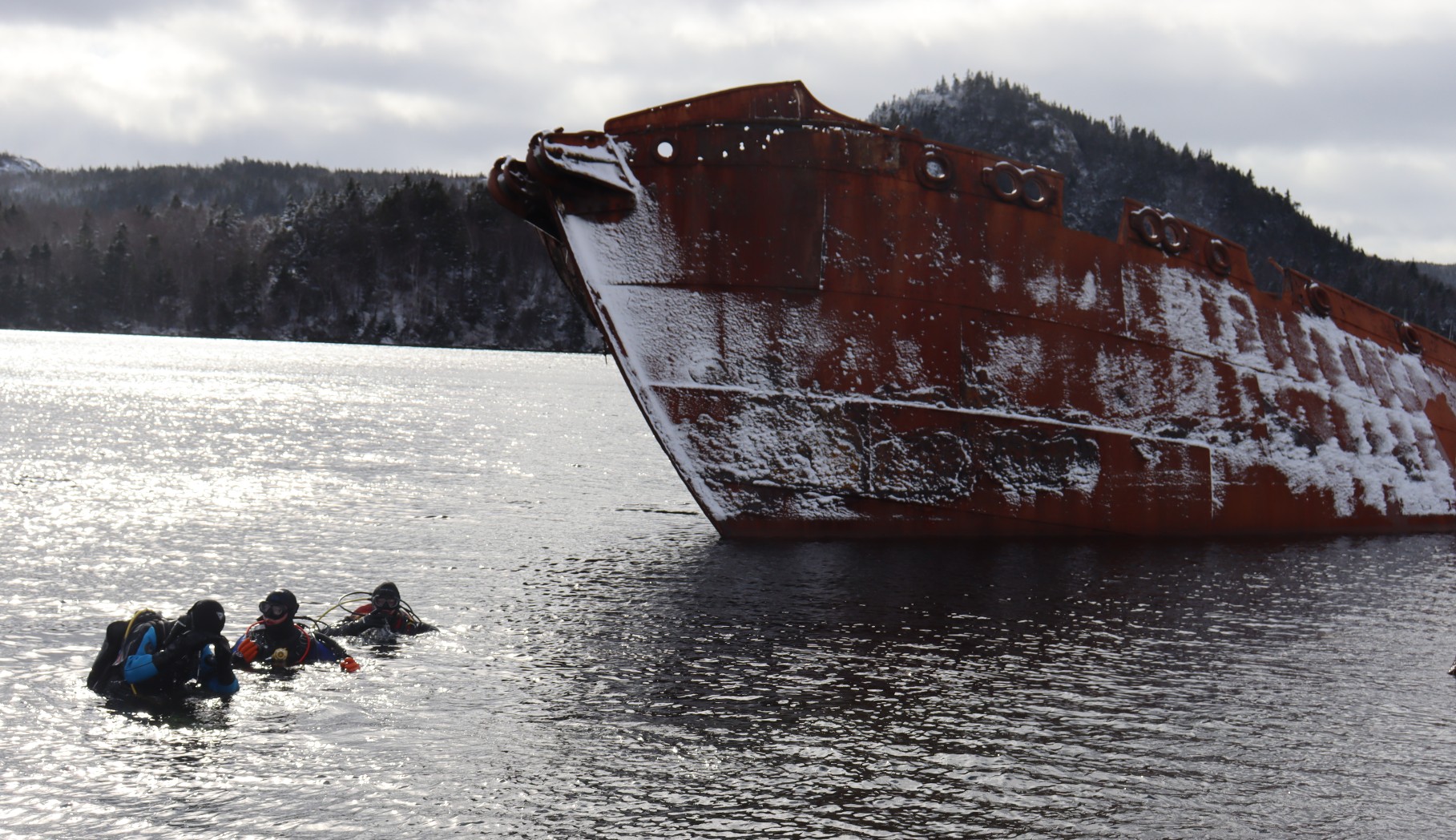 Diving in local divers explore Conception Harbour shipwrecks