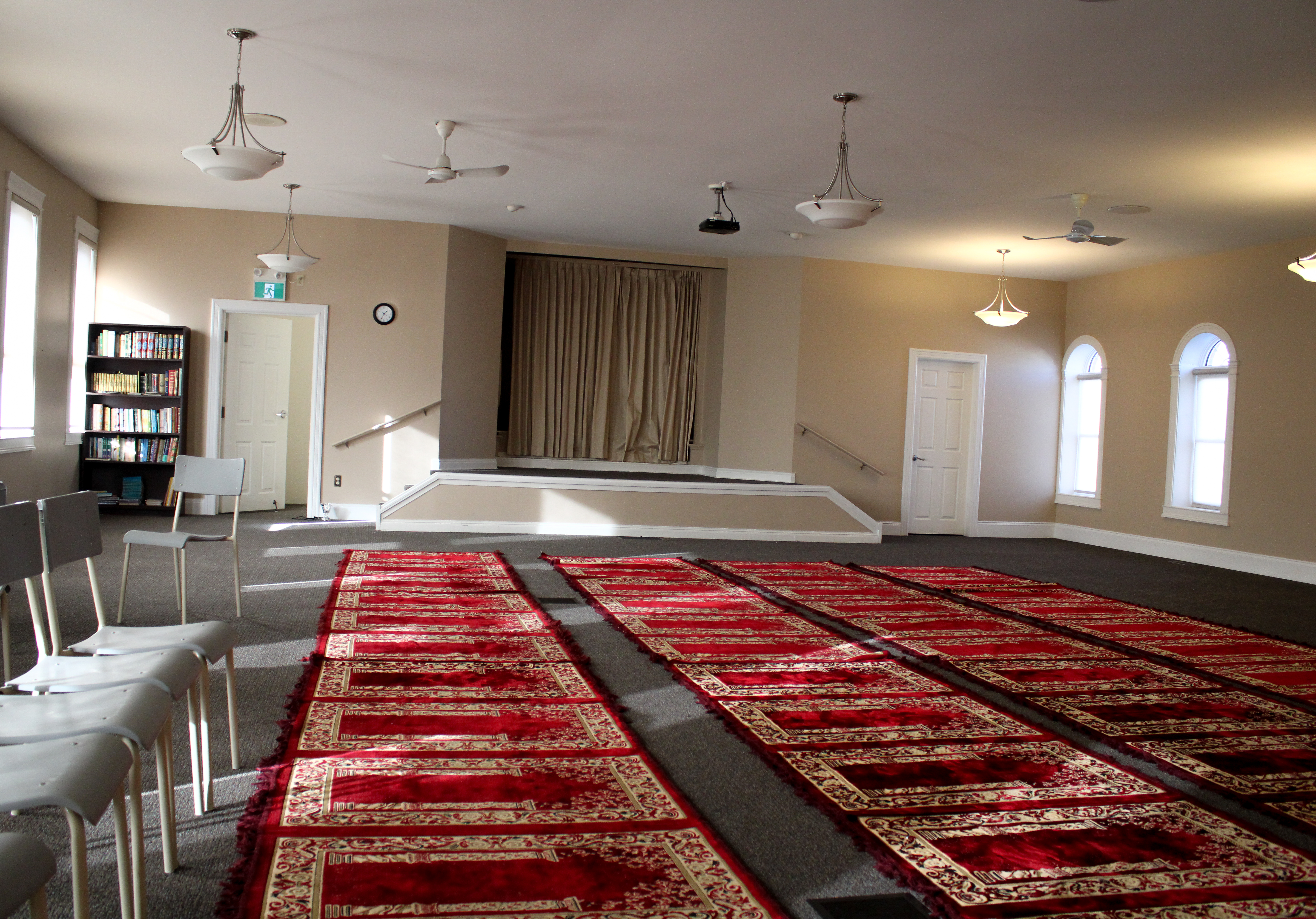 A look inside Masjid Al-Falah. The former church is currently under renovation; while members can still pray daily, the Friday prayer is still being held at the St. John's Farmers Market.